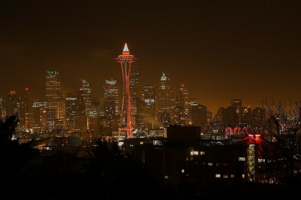 La ciudad nocturna de Washington es muy hermosa