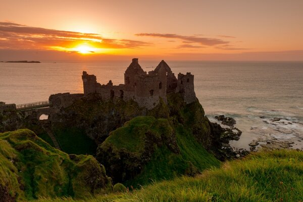 Dunluce Castle on the Irish Sea