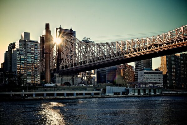 Bridge over the river in New York City