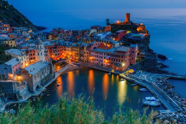 Vernazza with architectural houses and a wonderful place