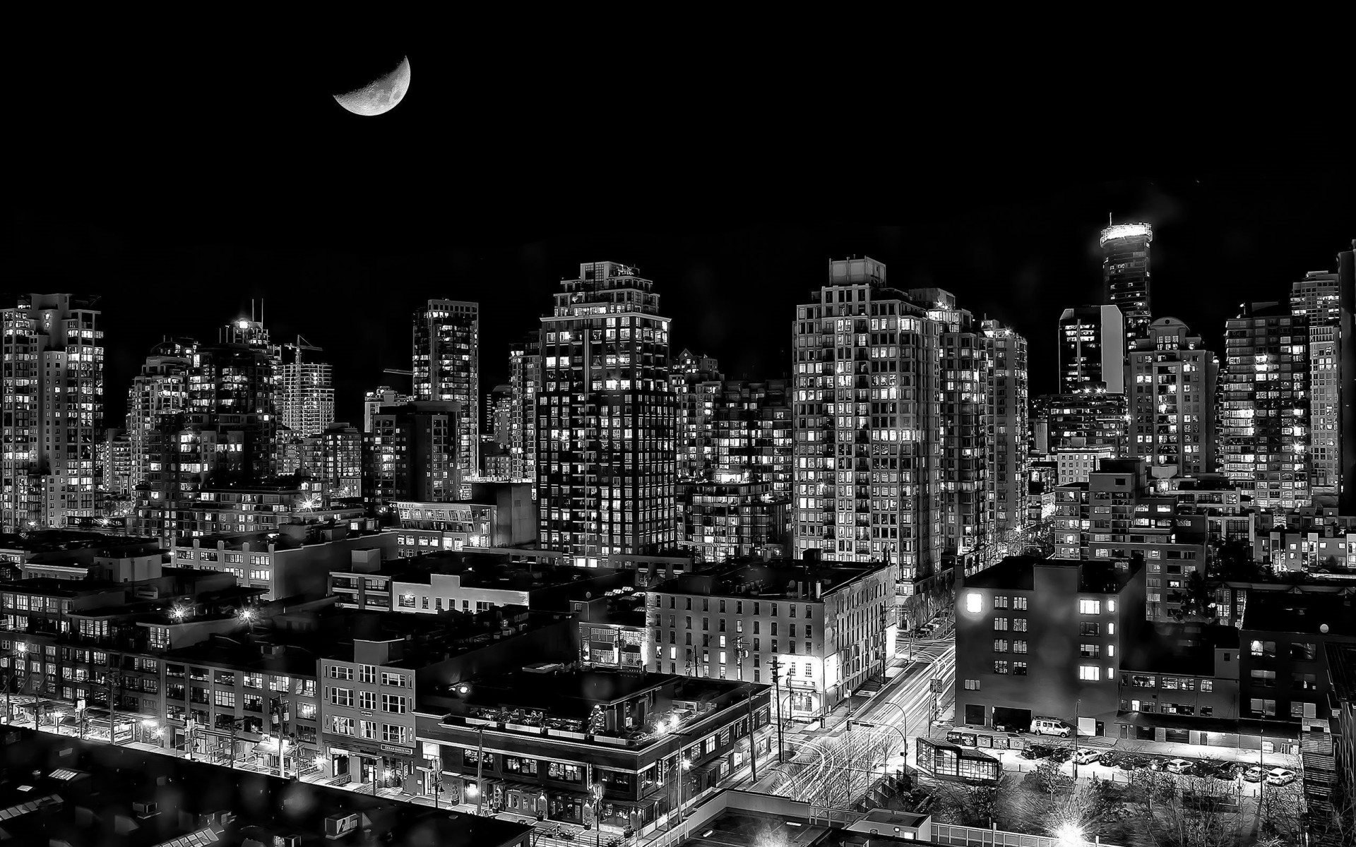 vancouver black and white landscape photo architecture canada city