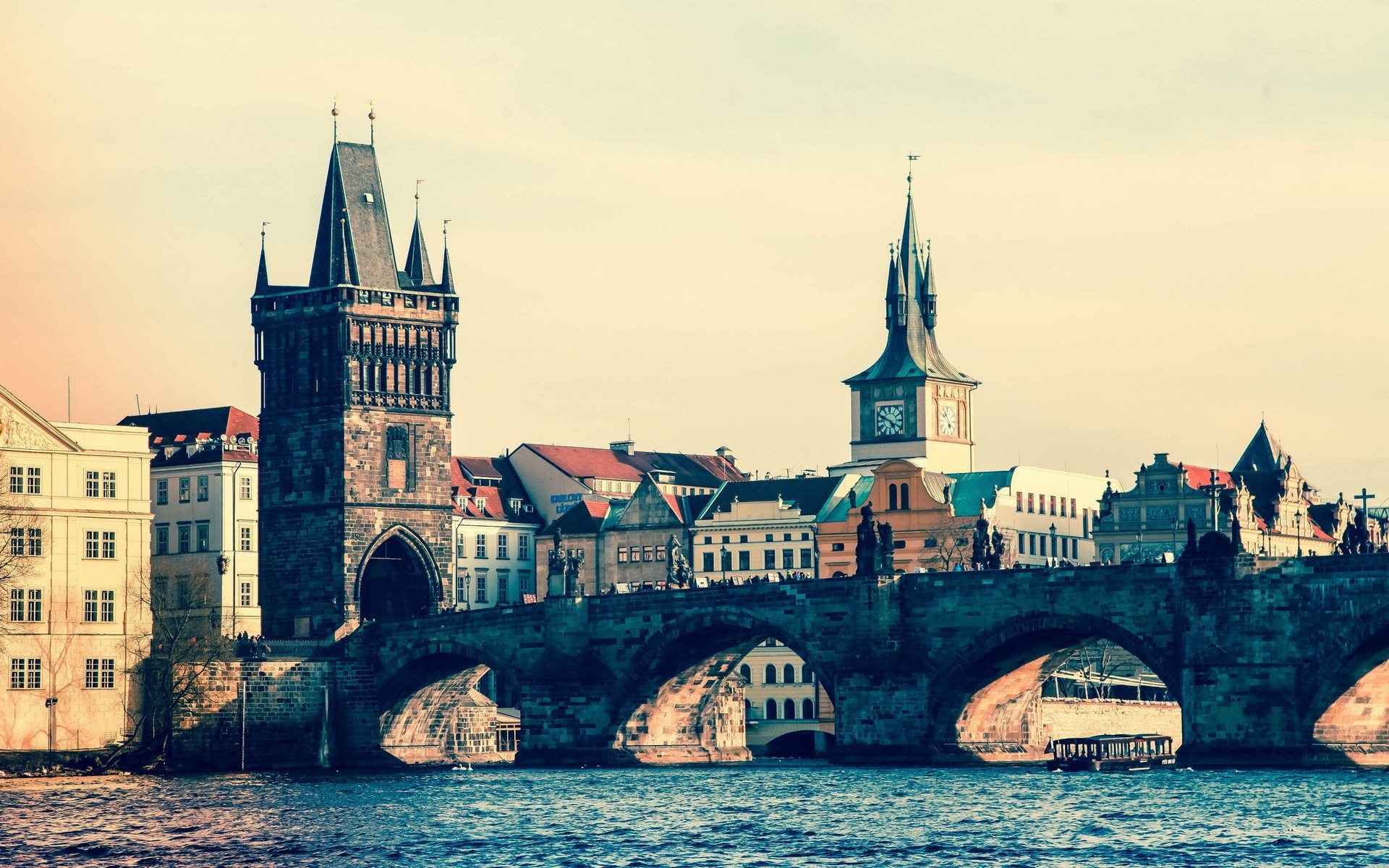 bridge czech republic charles bridge river prague