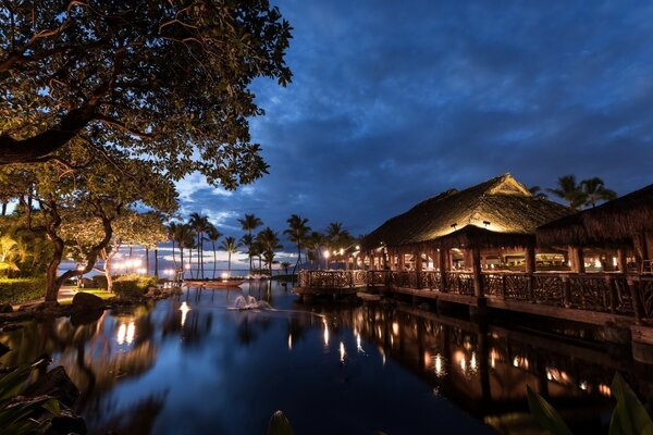 View of the night seascape