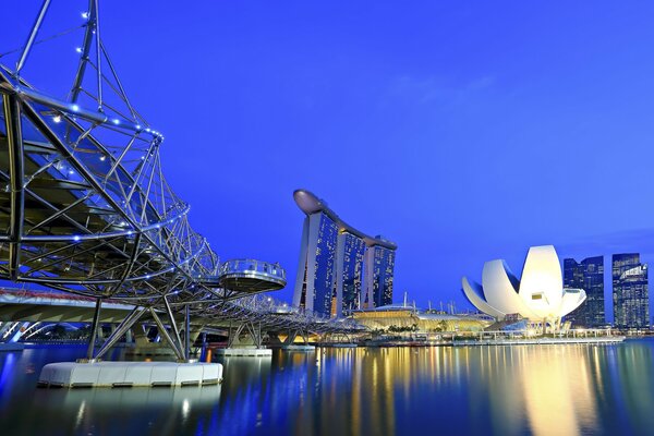 Außergewöhnlich schöne Brücke in Singapur