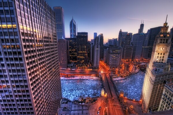 Vista superior de la ciudad de Chicago