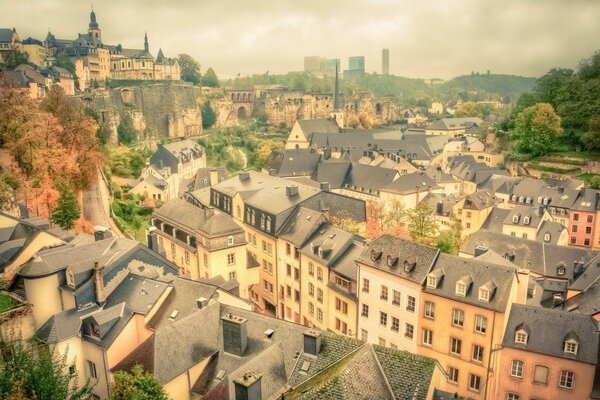 Vista de casas en la ciudad de Luxemburgo