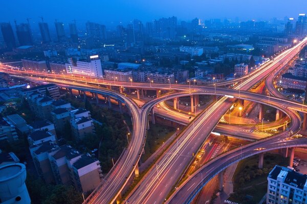 Night bridge from above