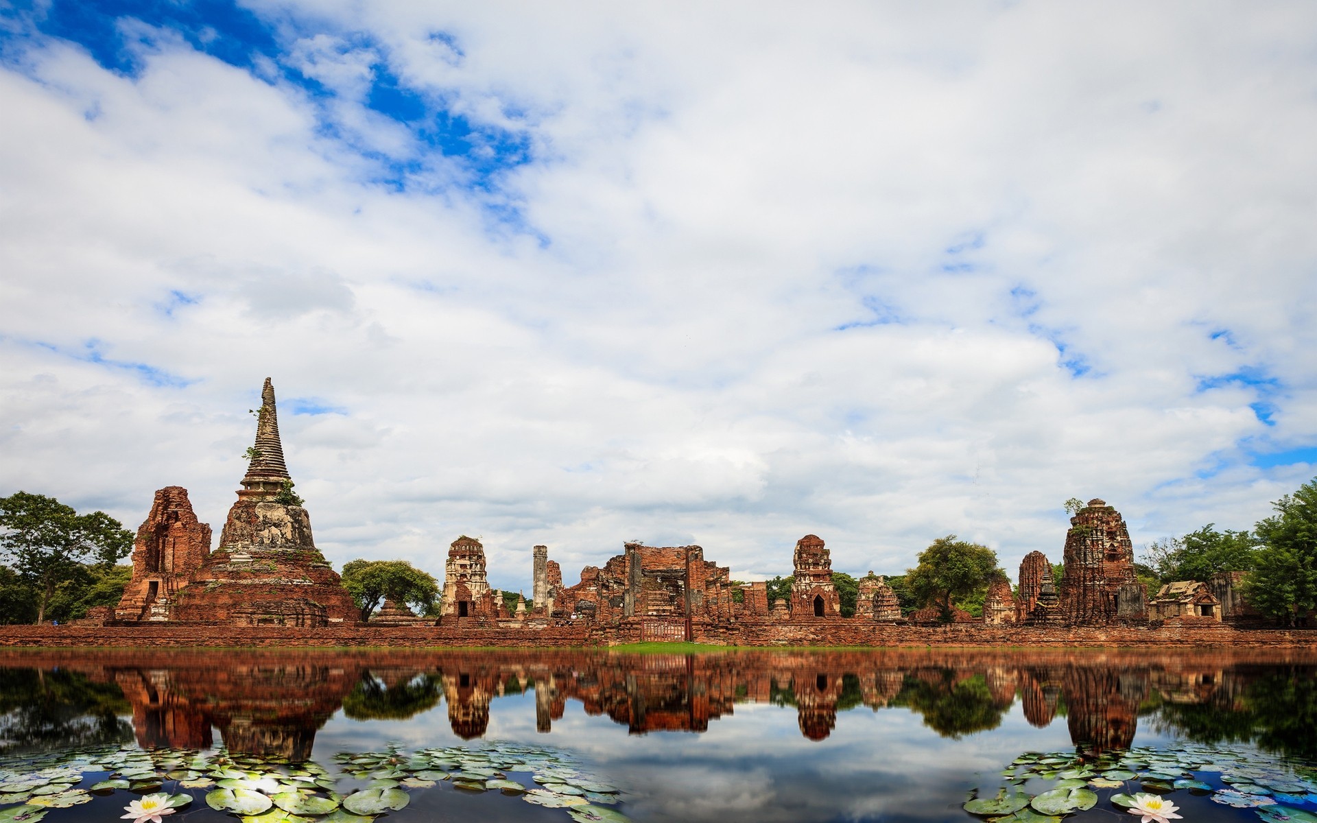 blatt tempel architektur antike teich rund thailand