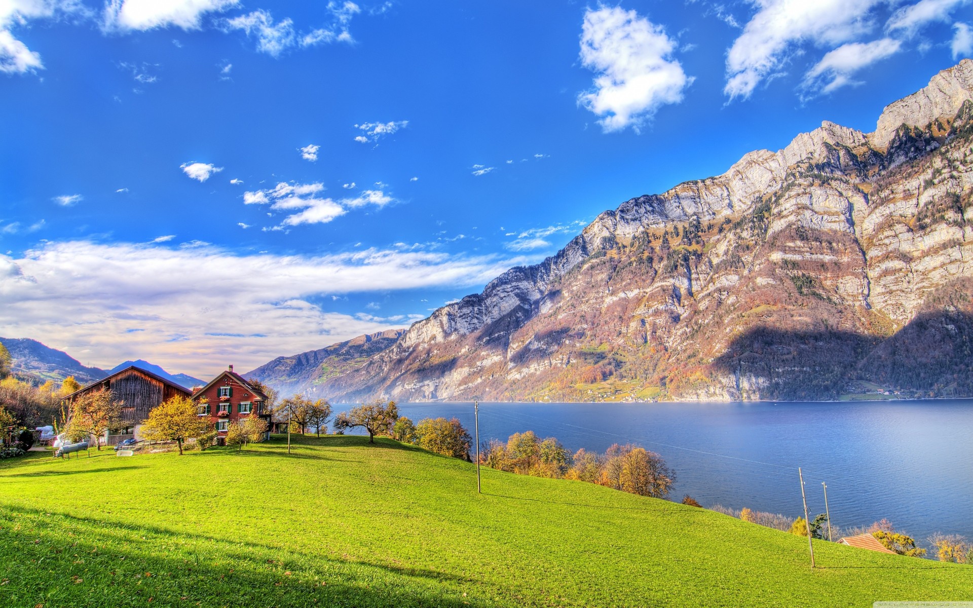 mig-15 mountain lake clouds landscape switzerland hill