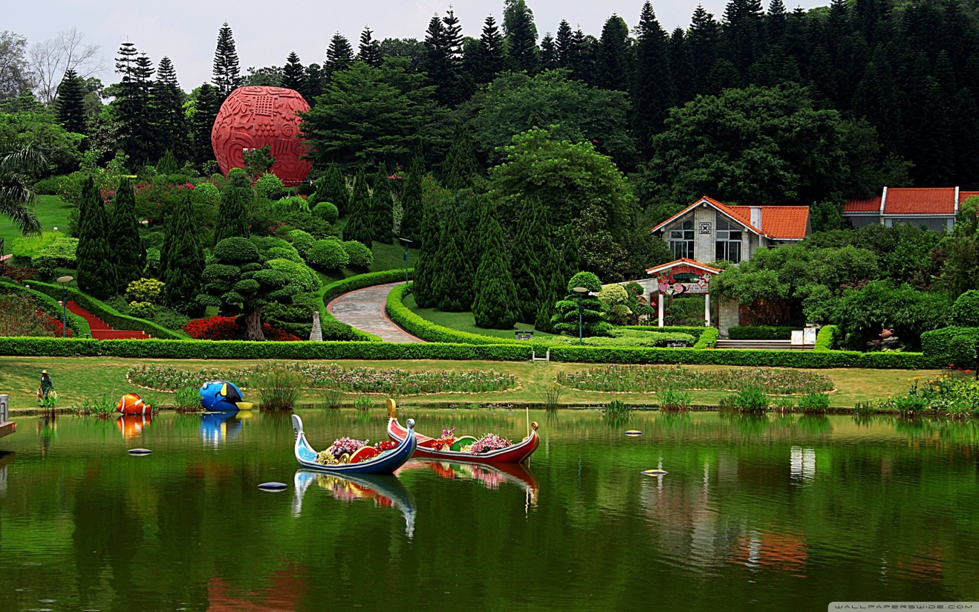 boat china beautiful nature town