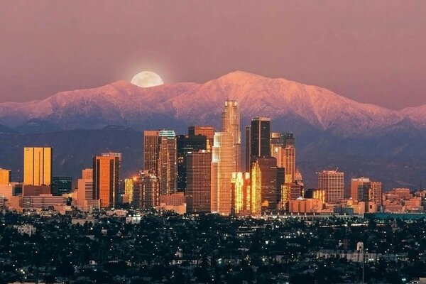 Vista della serata di Los Angeles