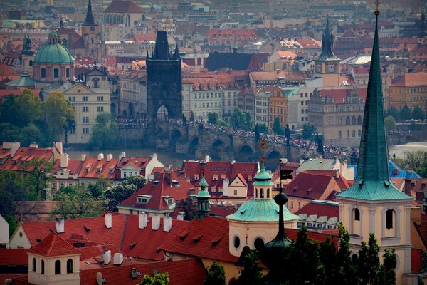 Charles Bridge from a bird s-eye view