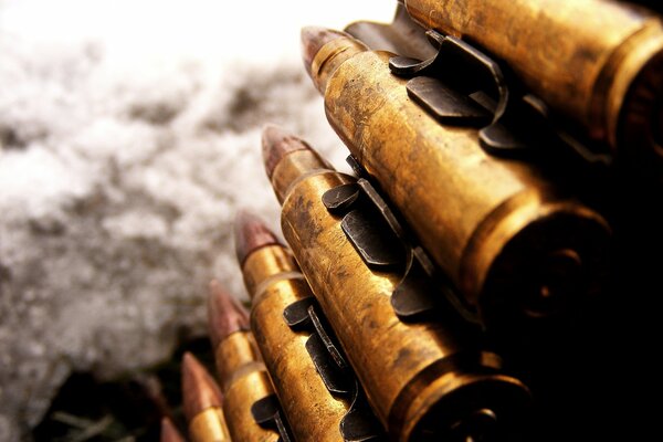 Bullets from weapons are being prepared for battle