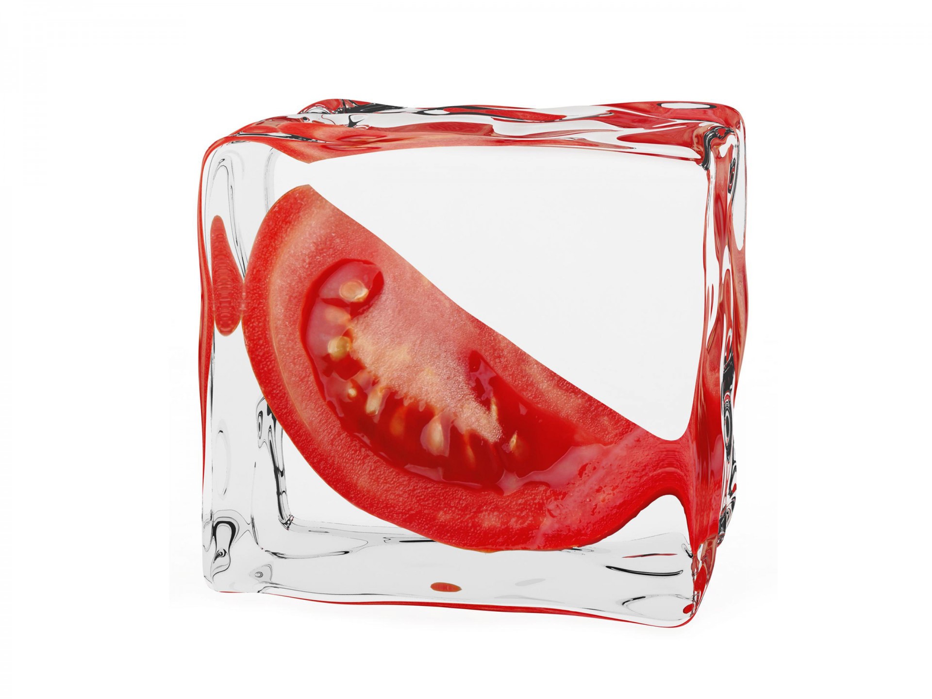 minimalism tomatoes ice cube