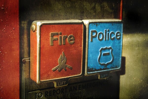 Alarm buttons fire and police