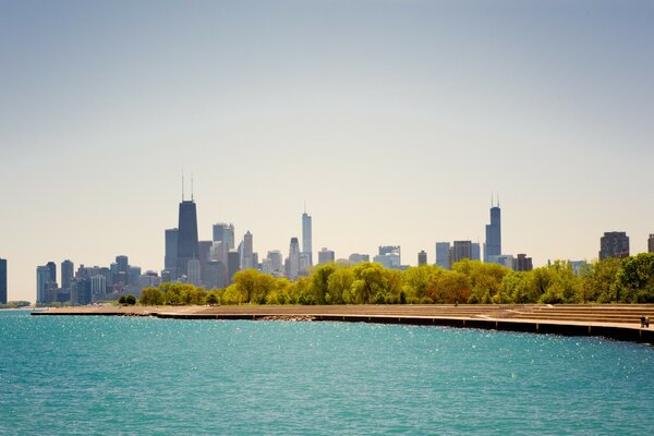 Chicago buildings on the ocean