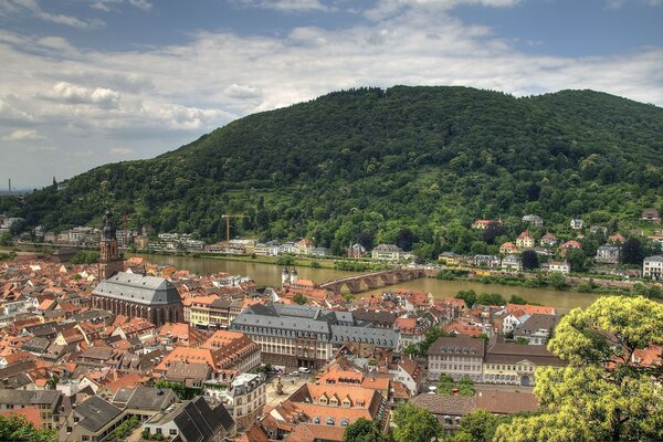 Beau Panorama de la ville allemande