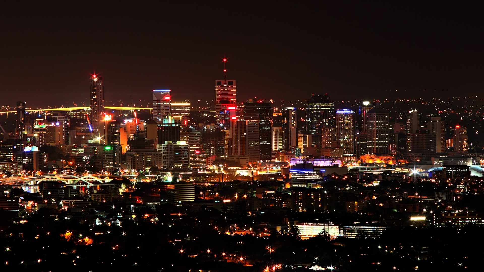 brisbane luz noche negro australia ciudad