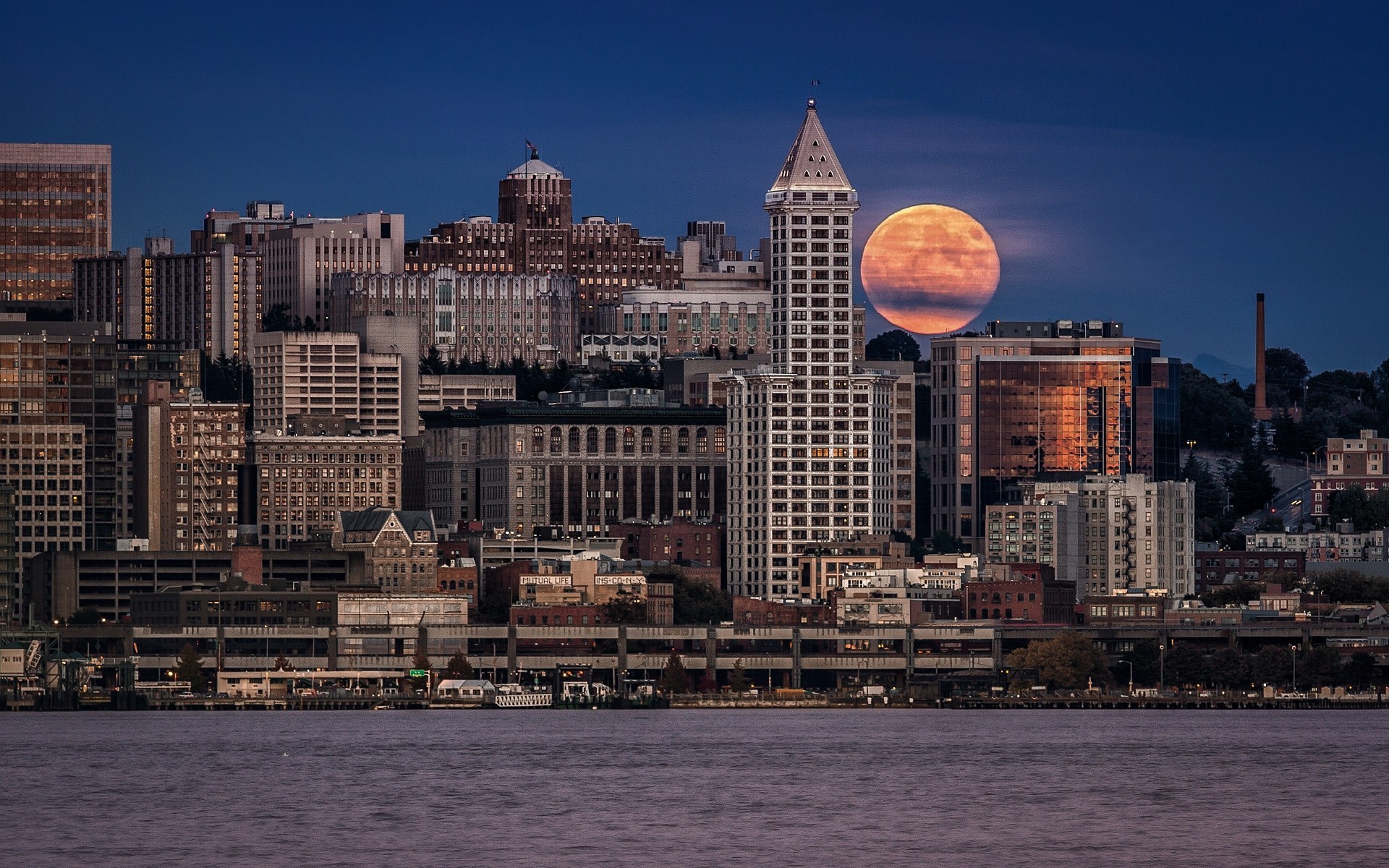 estados unidos casa noche luna