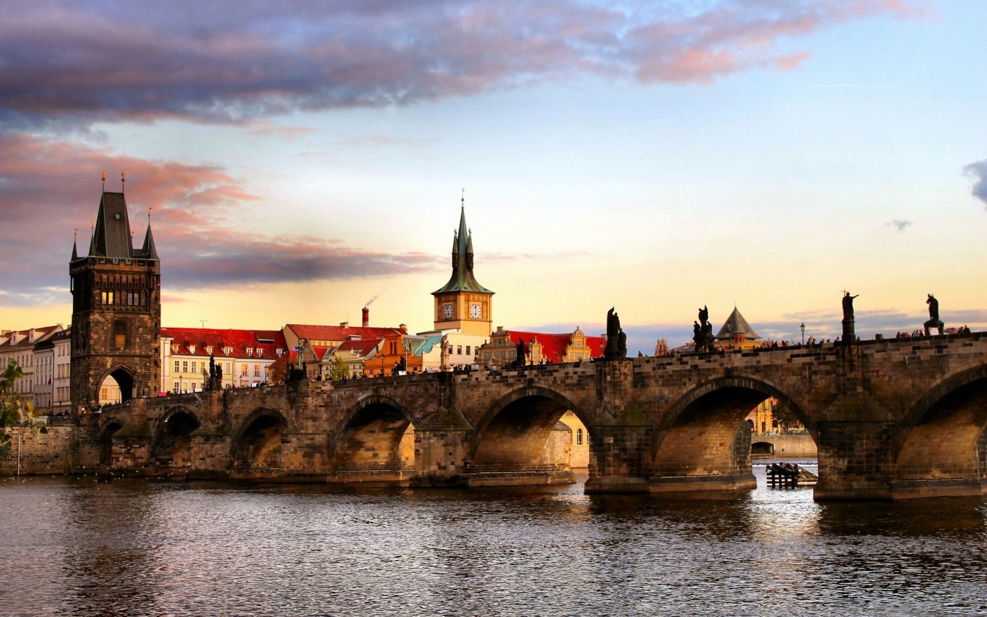 brücke tschechische republik fluss prag