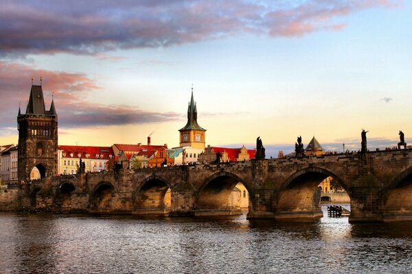 Bridge over the river in Prague