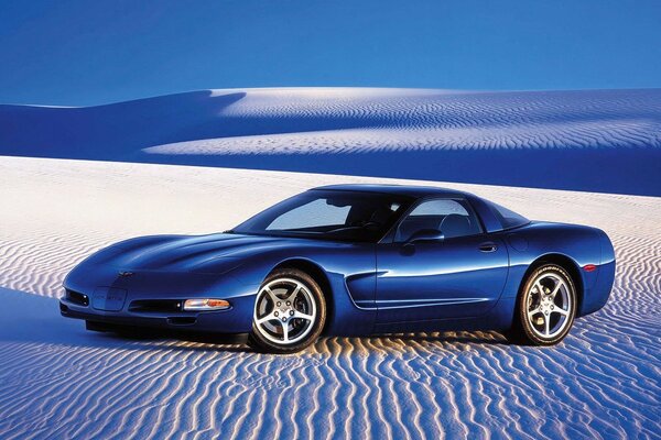 Voiture cool dans le désert de sable