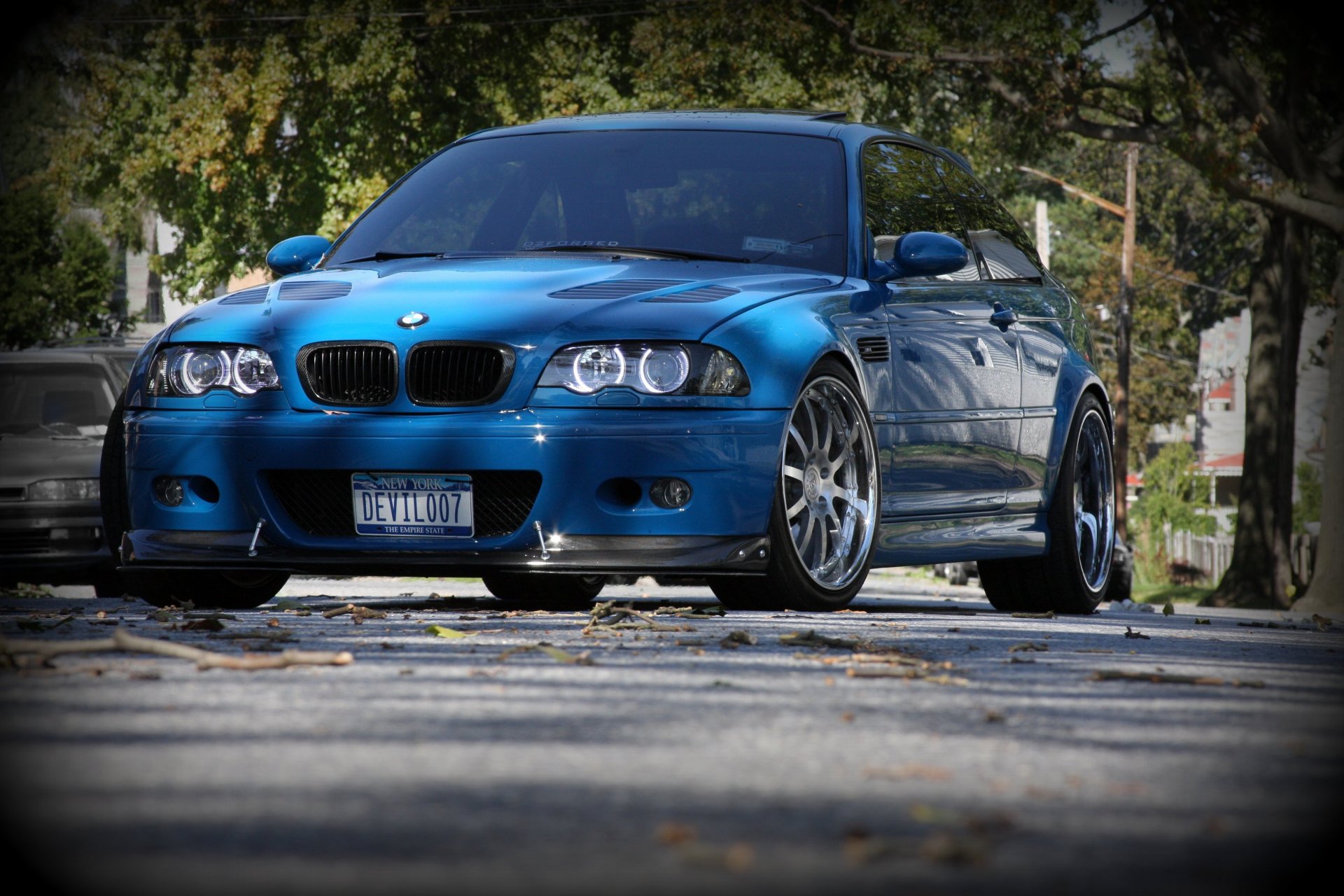 bmw m3 e46 blue bmw coupe blue daylight street