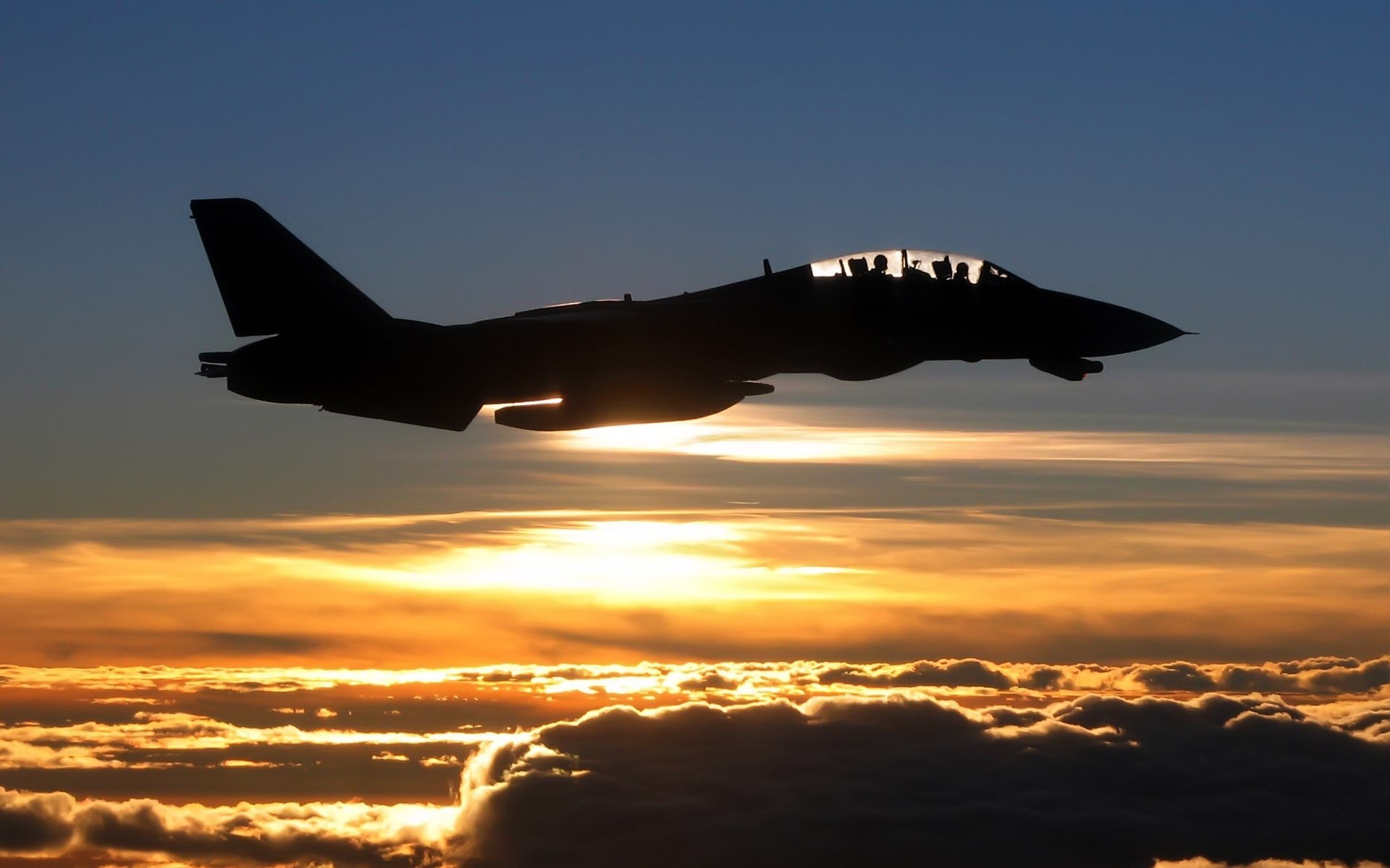 clouds fighter sunset reventon