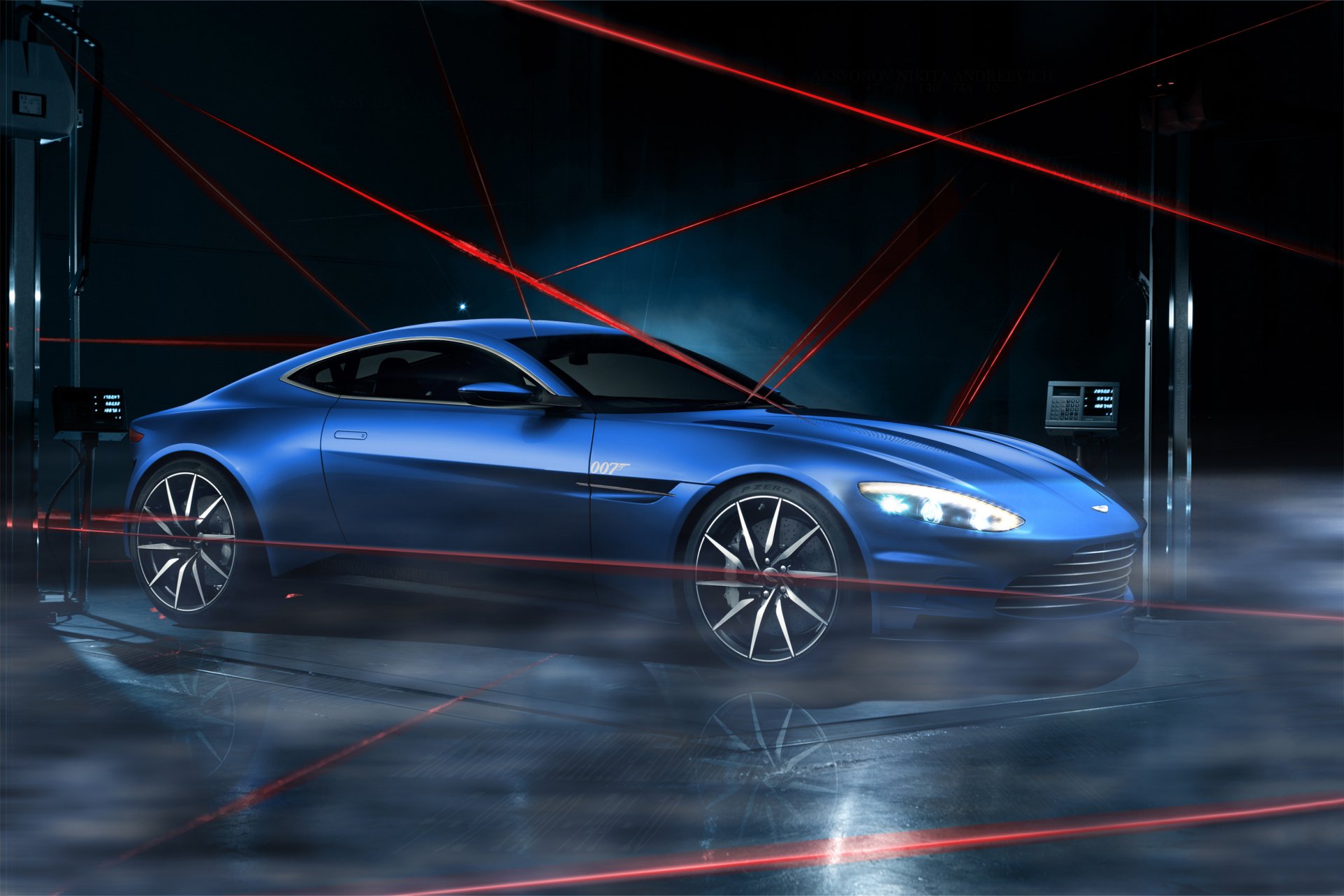 aston martin db10 lagonda limited bleu automobile laser foncé