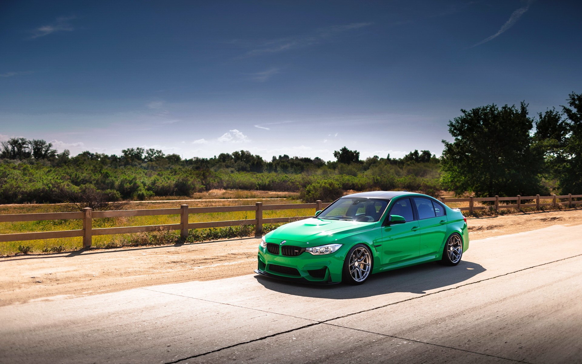 bmw m3 verde f80 coche carretera