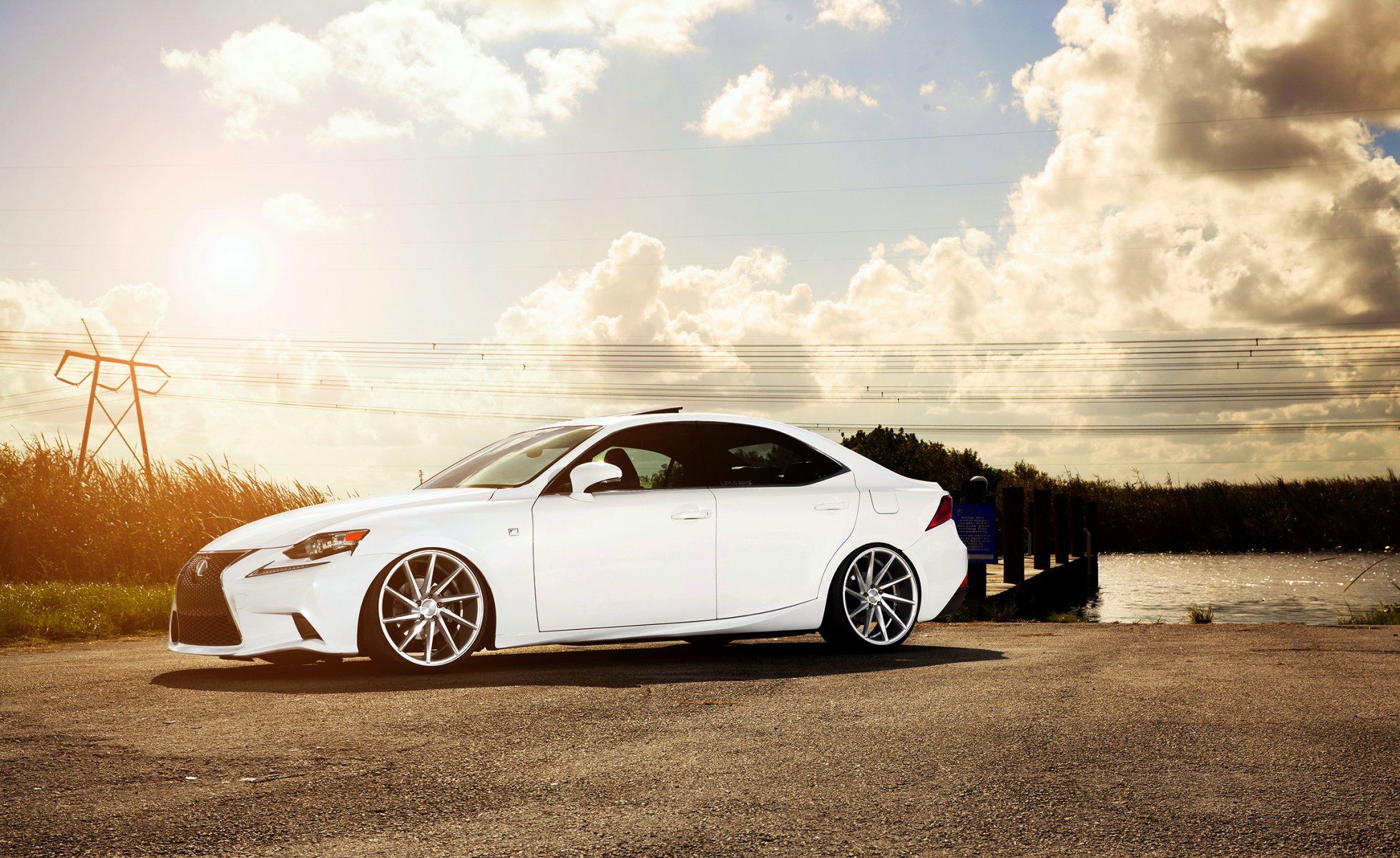 lexus is f-sport blanco ruedas vossen frente