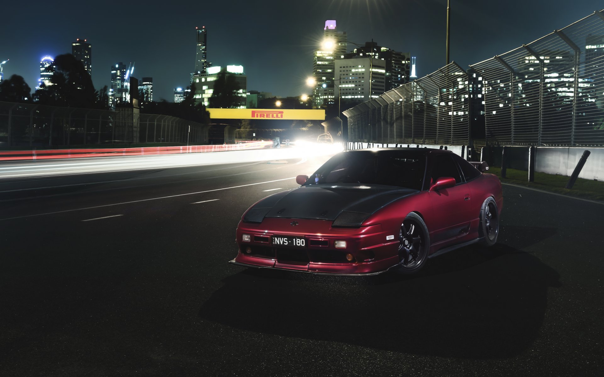 nissan 180sx автомобиль трасса ночь