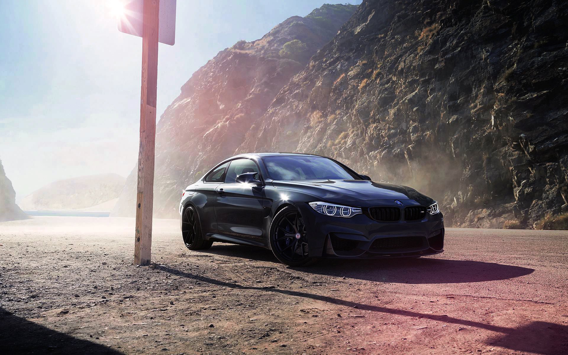 bmw m4 f82 hre wheels black grigio medio sun car front