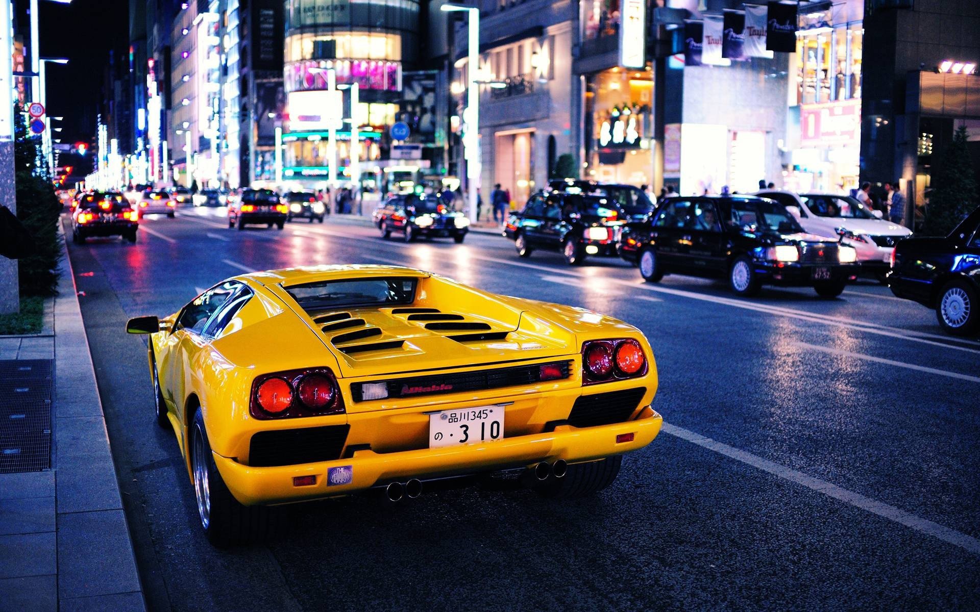 lamborghini diablo gelb stadt auto lamborghini diablo auto