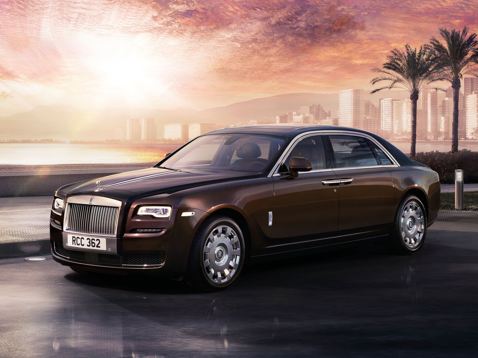 rolls royce призрак пальмы