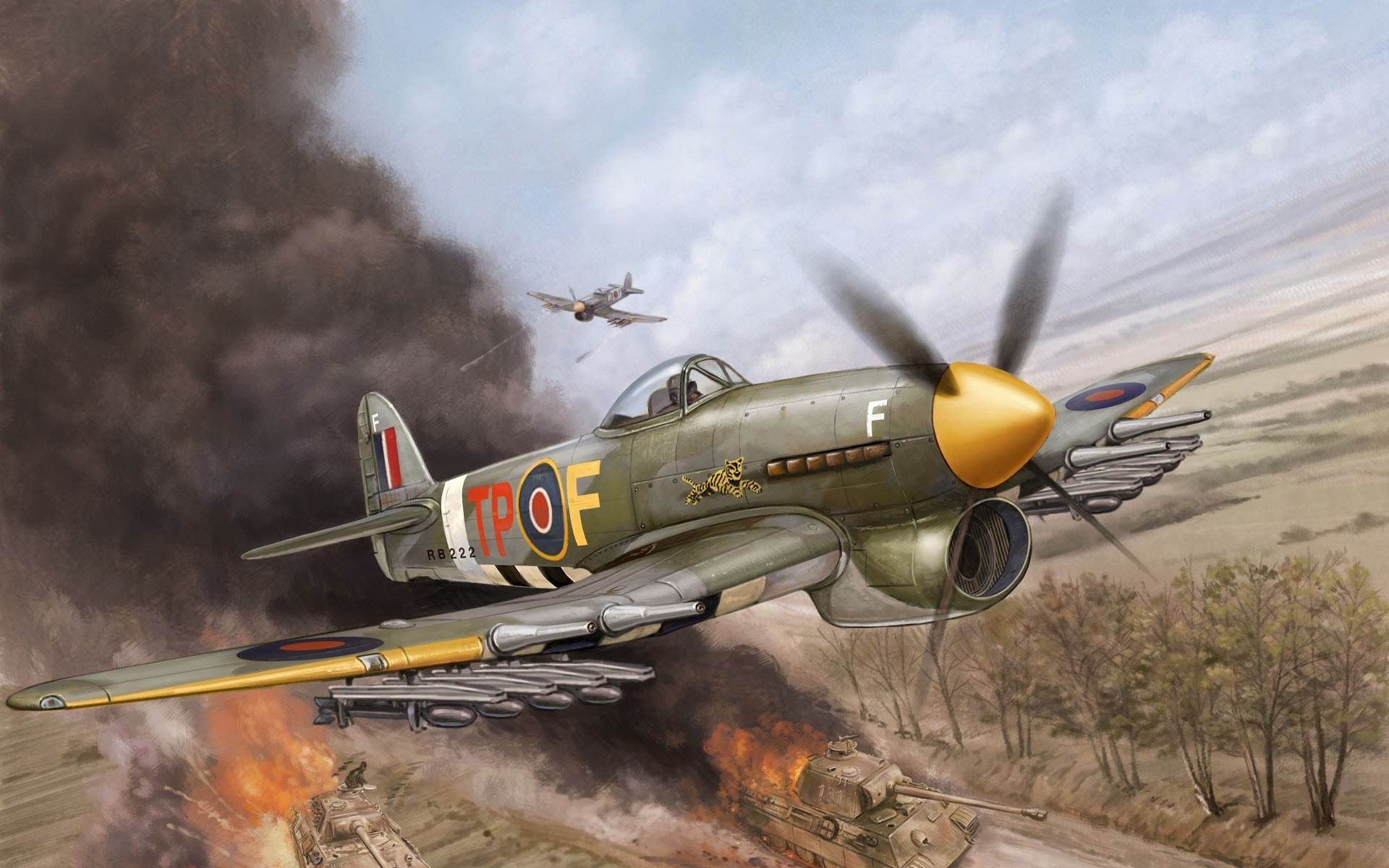 hawker typhoon avion art britannique