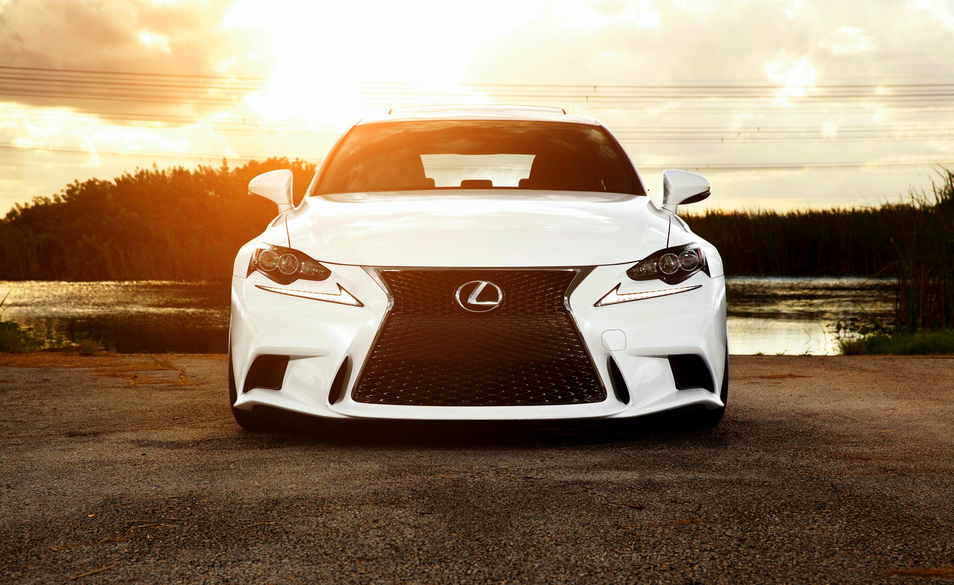 lexus is f deporte blanco vossen ruedas frente