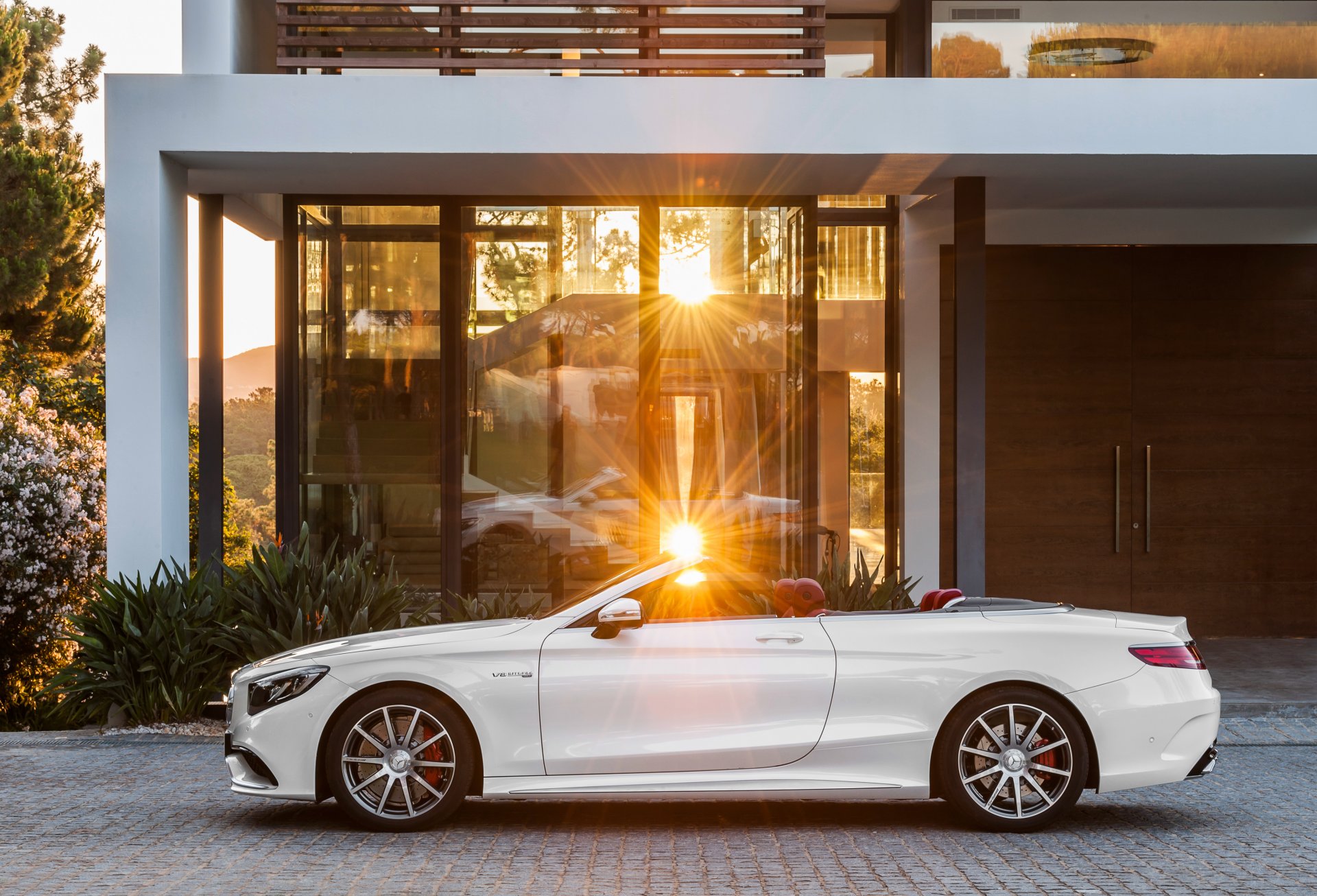 2015 mercedes-benz amg s-class s 63 a217 mercedes convertible white on the side sun