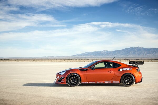 Orange tuned Toyota, ready to start