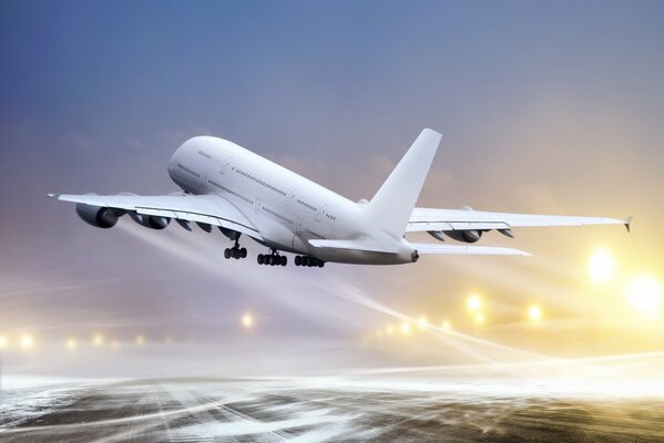 Décollage d un avion de transport aérien