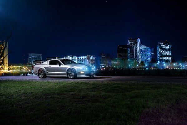 American Ford Mustang in the center of events