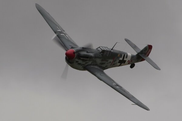 German military aircraft makes a maneuver