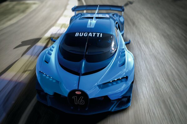 Bugatti w ruchu z gry gran turismo