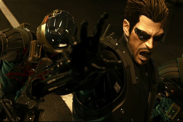 Action-Frame aus dem Bildschirmschoner des Spiels Deus Ex