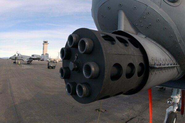 Photo d une mitrailleuse arrière dans l aviation