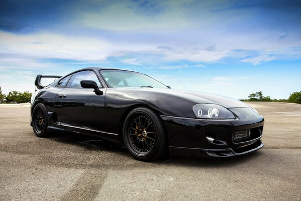 Black tayota supra in nature