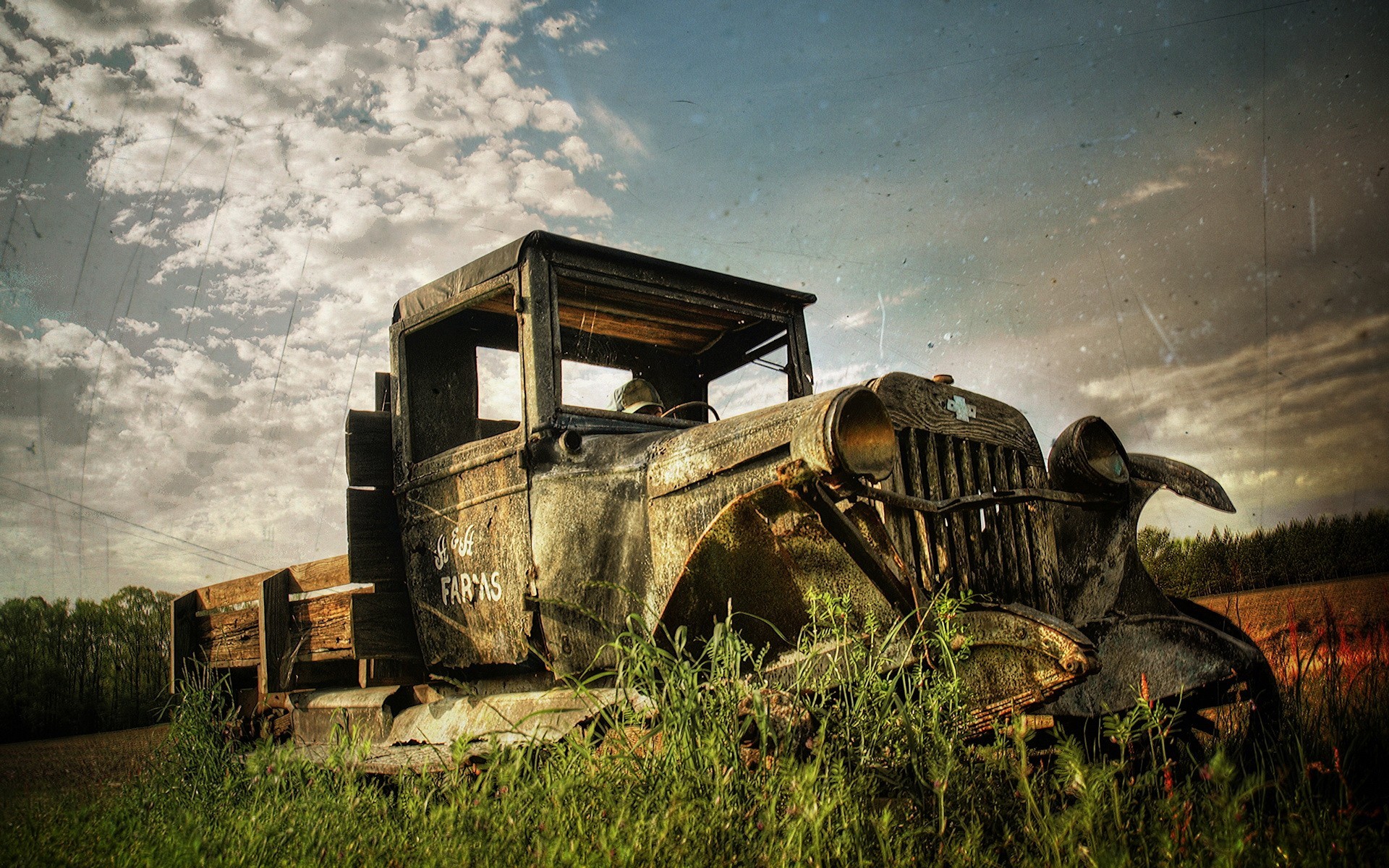 an old photo truck broken