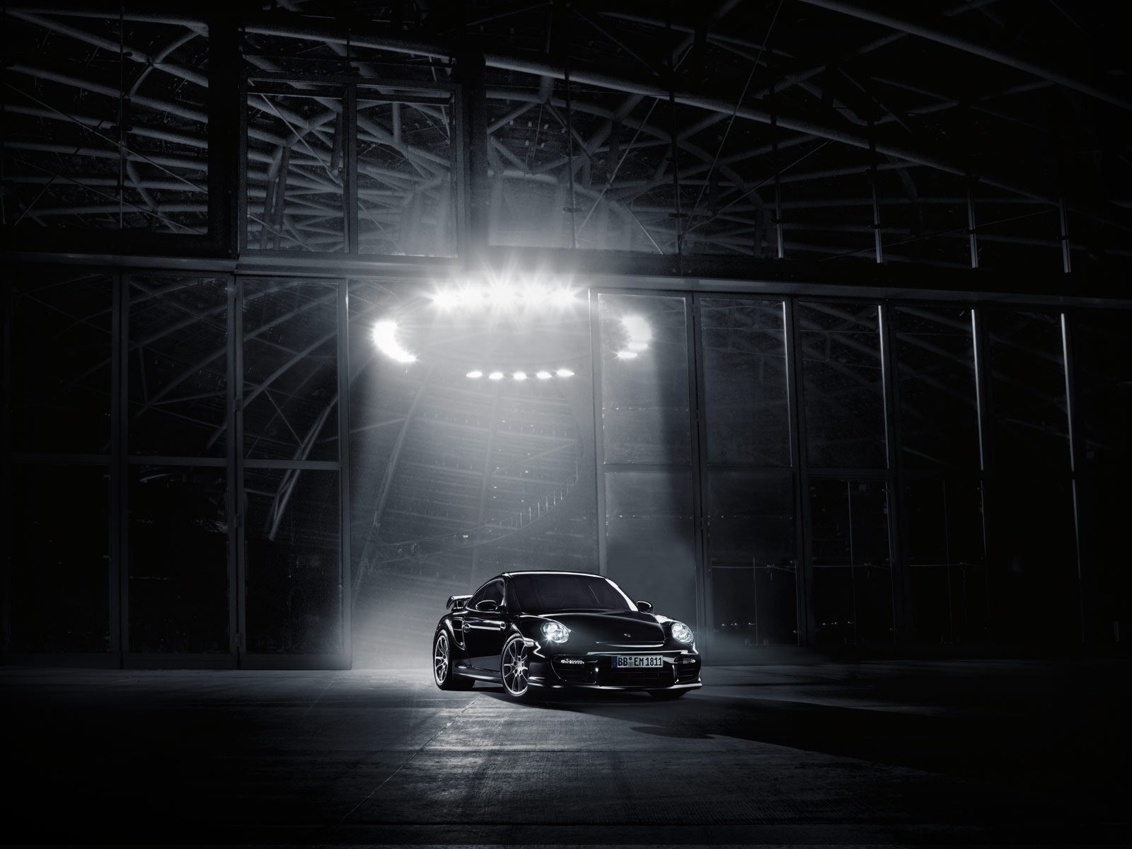 porsche garage lumière