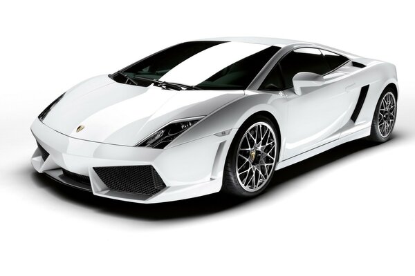 Stylish white Lamborghini car