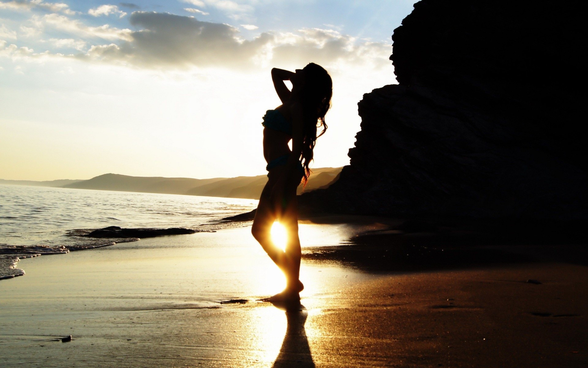 and sunset ipad girl beach supermodel twilight photo iphone 5 relax ocean